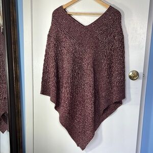 Sahalie Sweater Poncho purple, Heather size small medium
